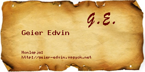 Geier Edvin névjegykártya
